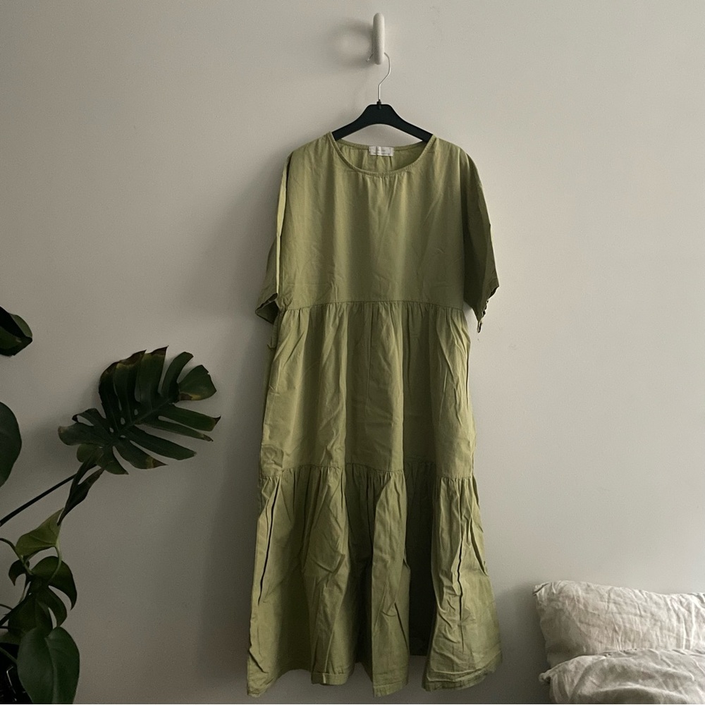 OAK + FORT Green Dress with pockets
